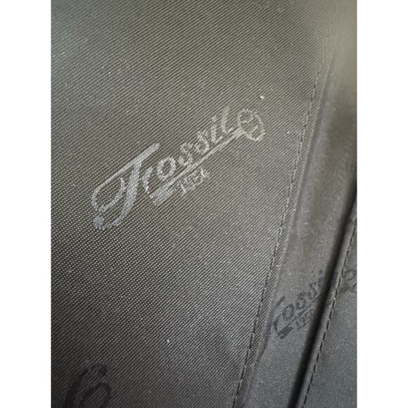 Vintage Fossil Checkbook Cover Card Holder Burgundy Leather Fold Wallet #5371 - Picture 8 of 8